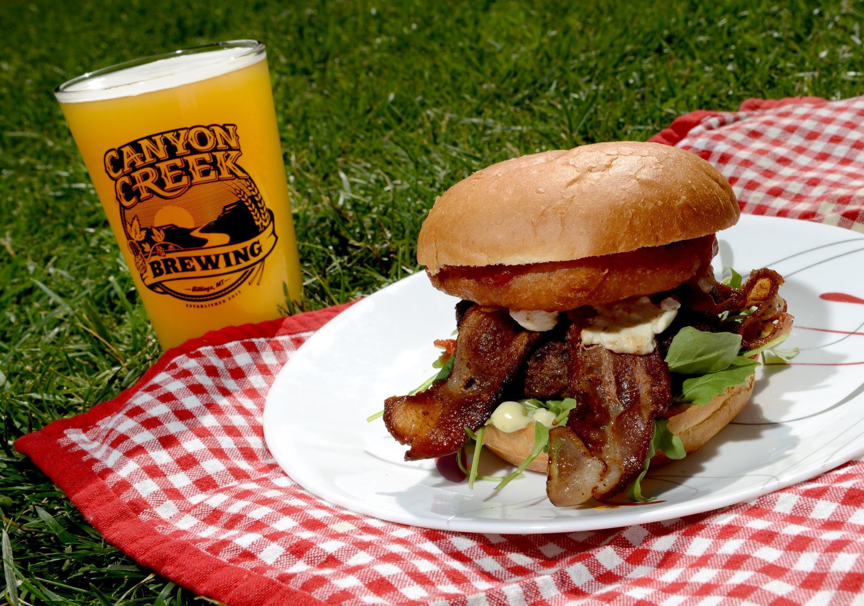 A burger and a brew